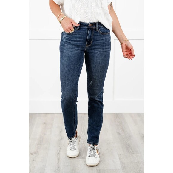 Judy Blue Dark Wash Relaxed Fit Straight Leg Jeans Size 29 EUC!!! - Picture 1 of 7
